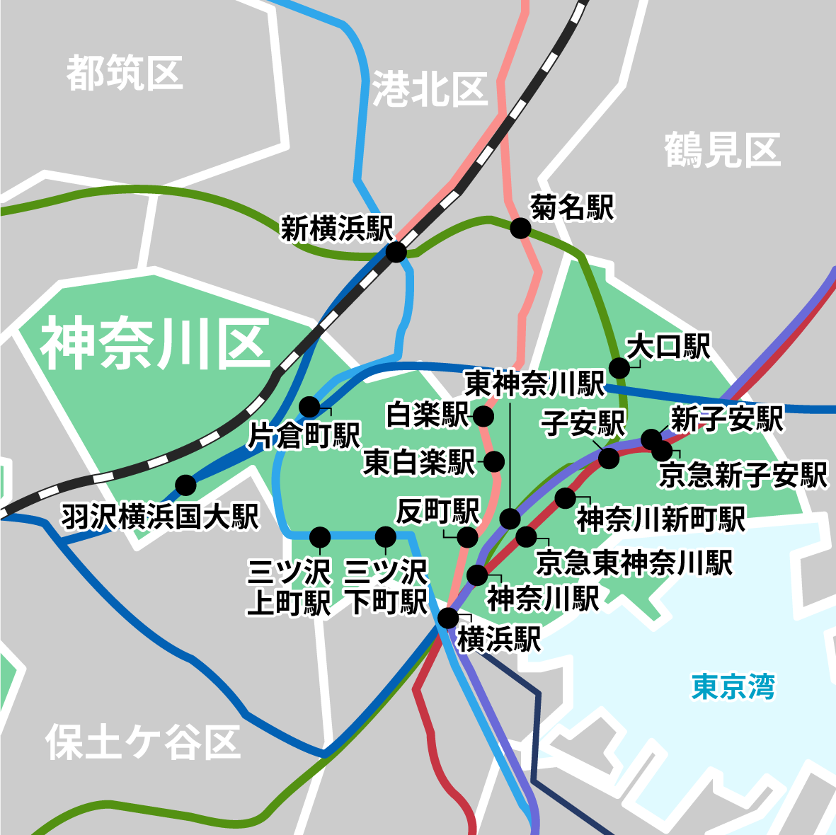 神奈川区地図